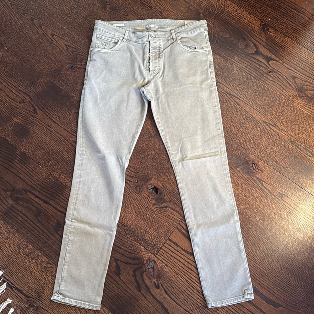 Brunello Cucinelli grey jeans, skinny fit, size 52